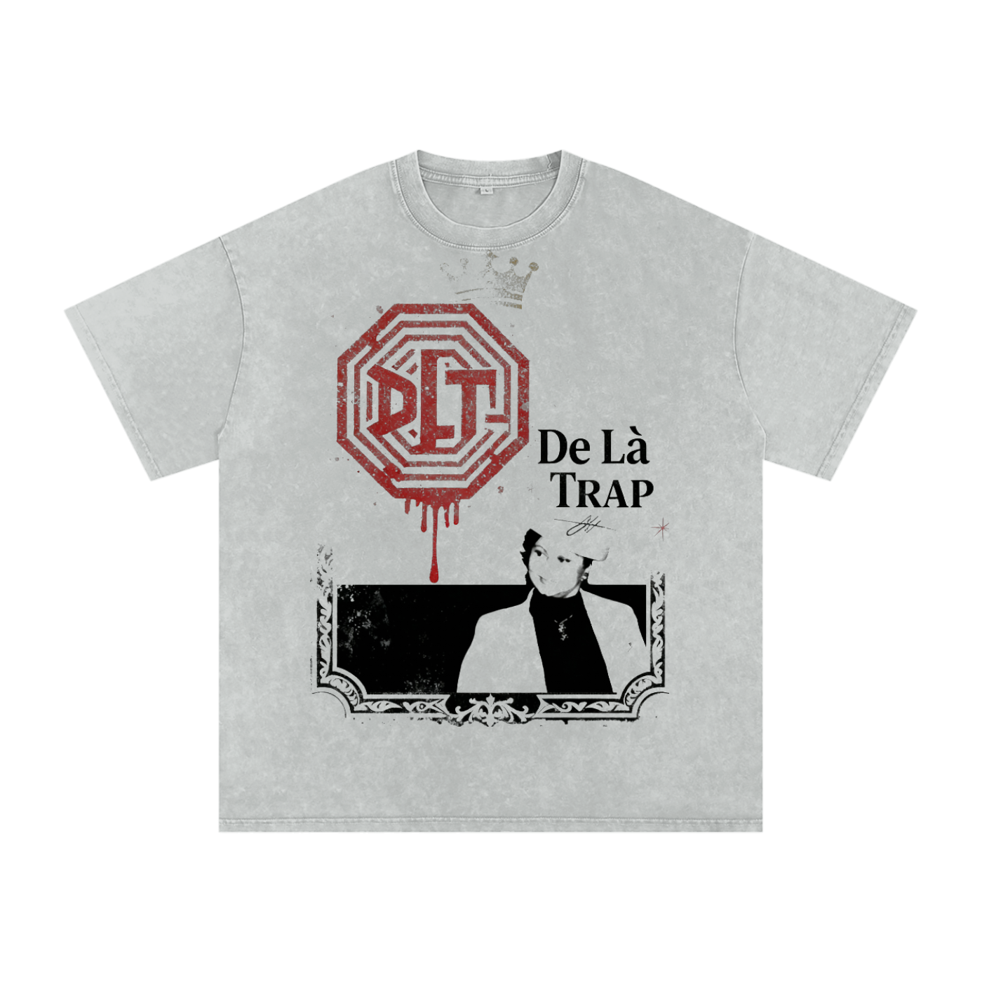 Snow Washed Oversized Cotton T-Shirt