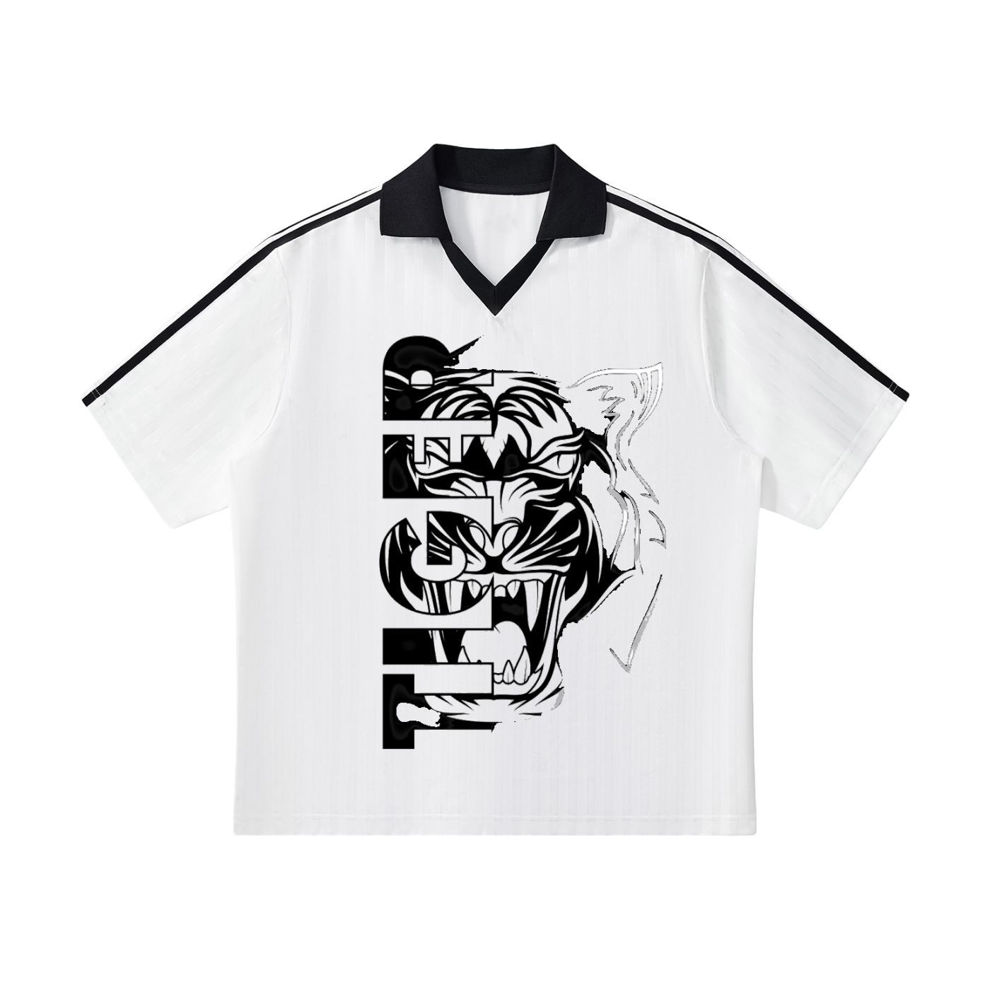 Contrast Collar Striped Soccer Jersey