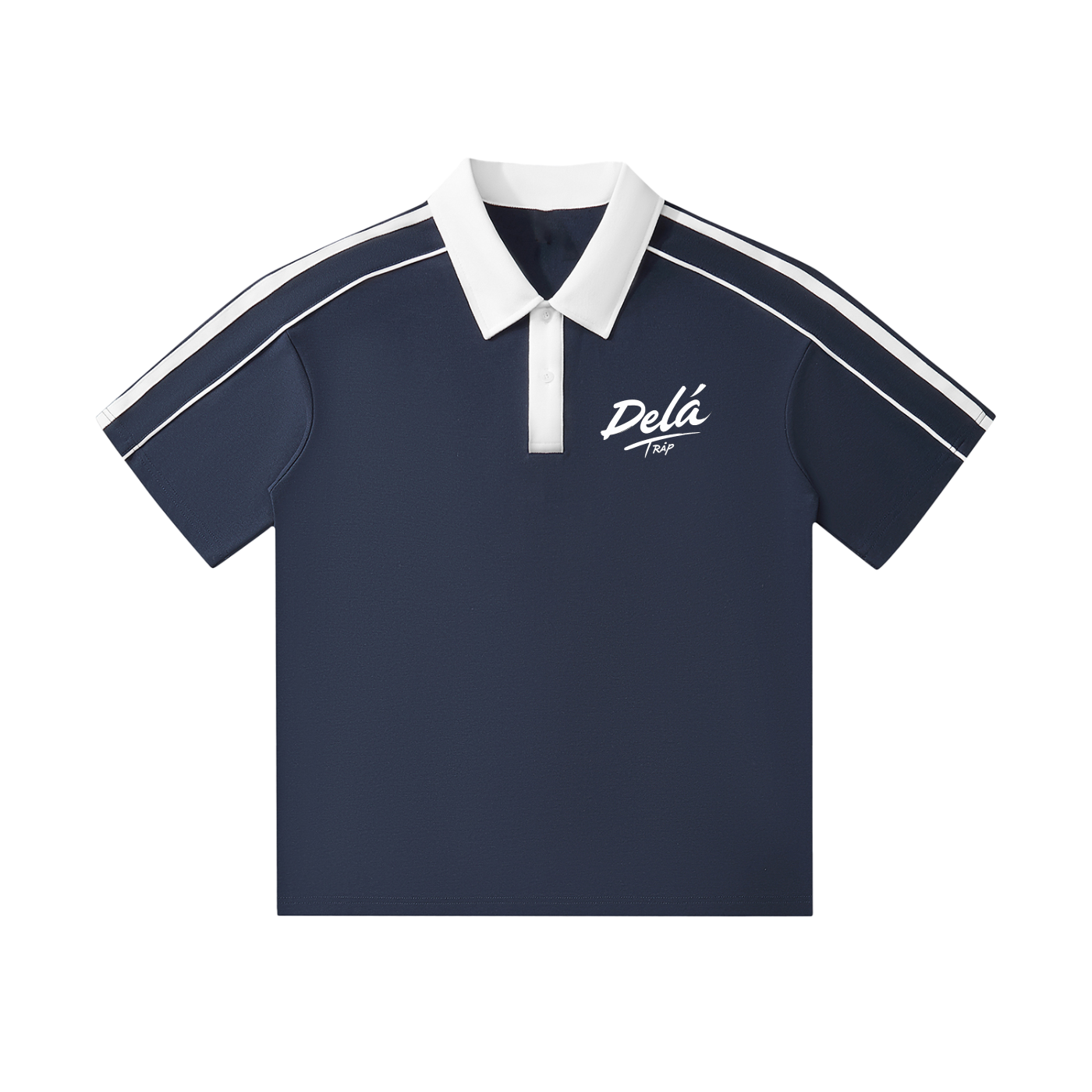 Contrast Collar Short-Sleeve Polo Shirt